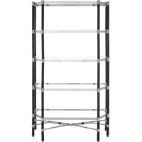 Allessa 5-Tier Shelving Unit - Clear Glass, Stainless Steel