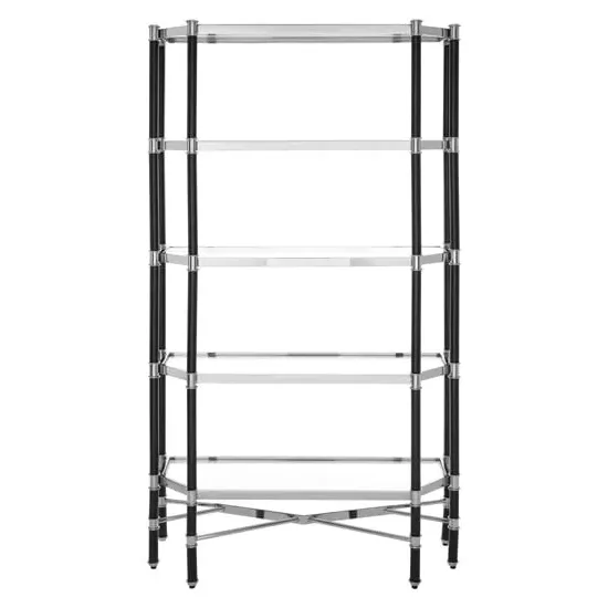 Allessa 5-Tier Shelving Unit - Clear Glass, Stainless Steel