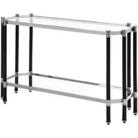 Allessa Console Table - Clear Glass, Stainless Steel