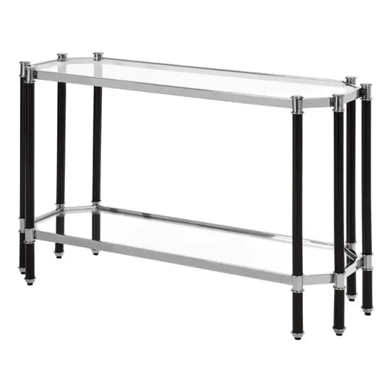 Allessa Console Table - Clear Glass, Stainless Steel