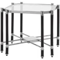 Allessa Octagonal End Table - Clear Glass, Silver