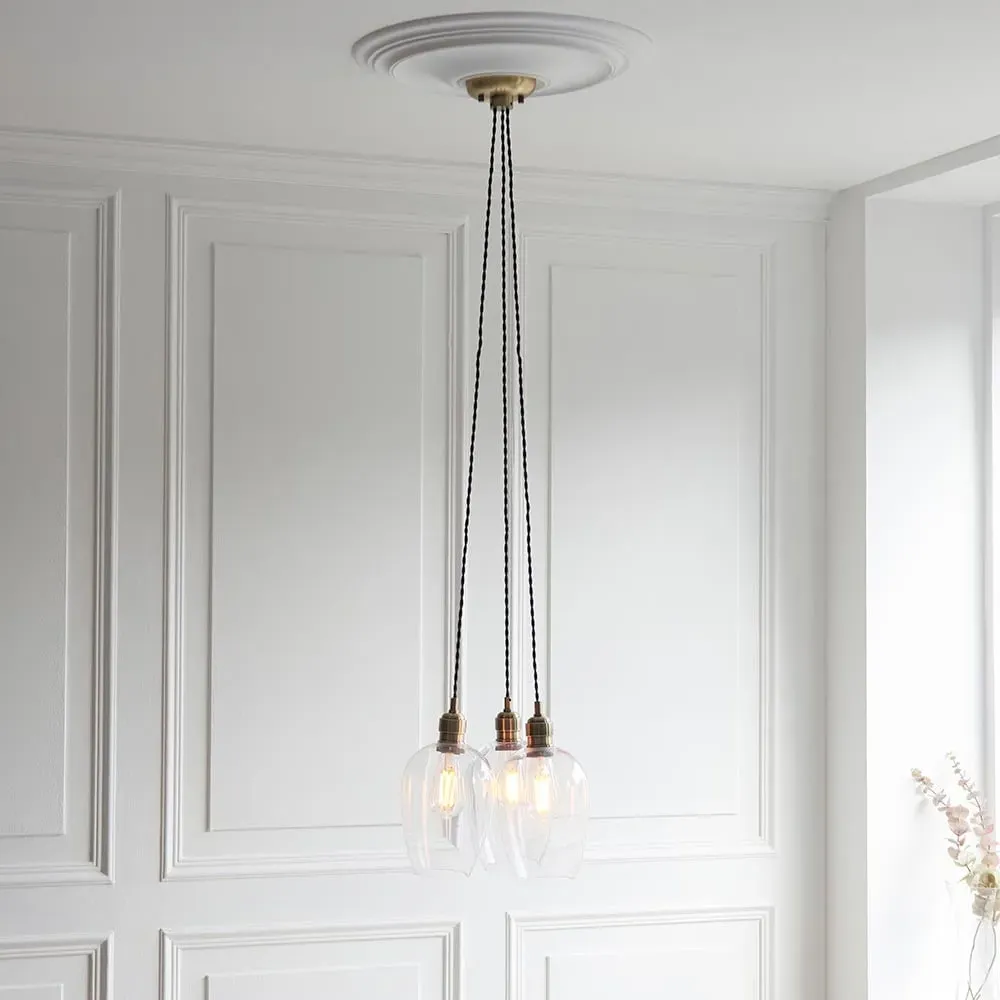 Allston 3-Light Pendant Ceiling Light - Antique Brass, Glass image