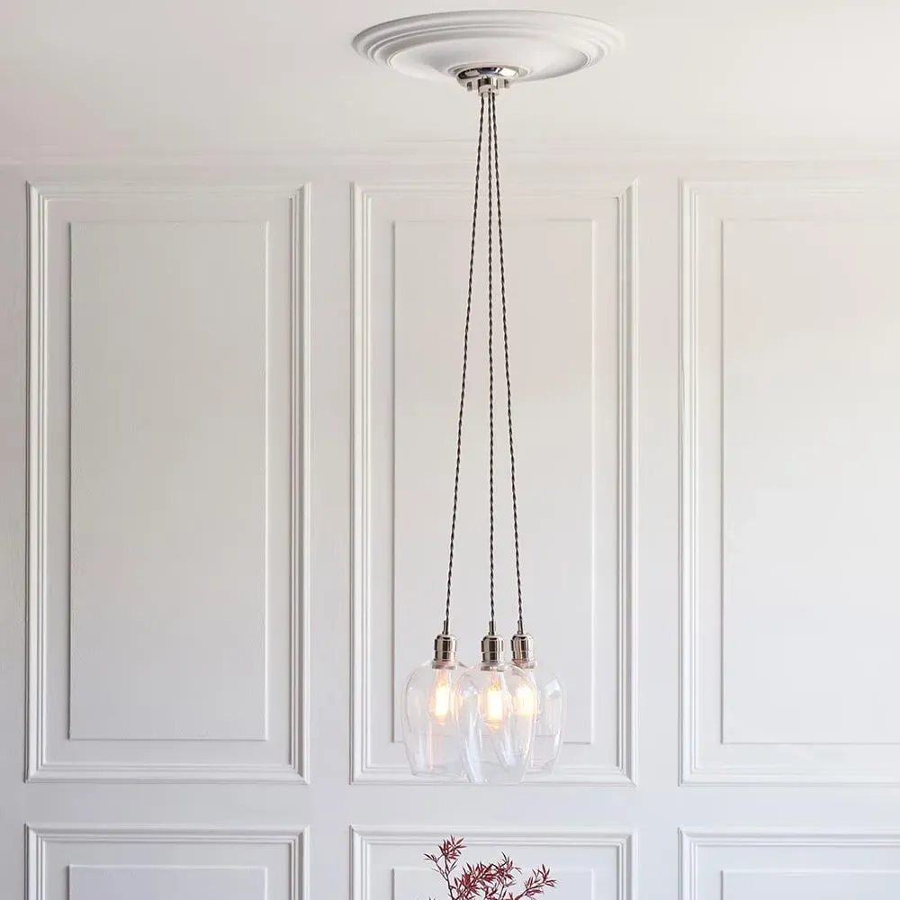 Allston 3-Light Pendant Ceiling Light - Nickel, Glass