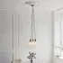 Allston 3 Ribbed Glass Pendant Ceiling Light - Nickel