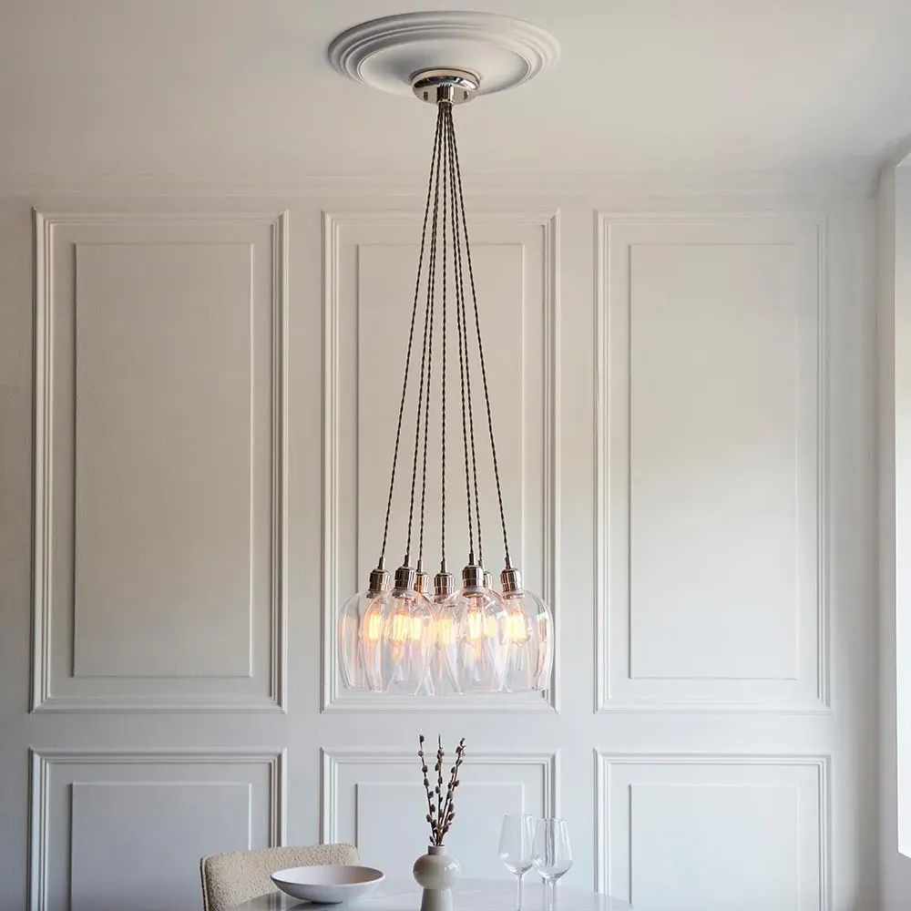 Allston 7-Light Cluster Pendant Ceiling Light - Nickel, Glass