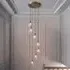 Allston 7 Light Glass Pendant Ceiling Light - Antique Brass