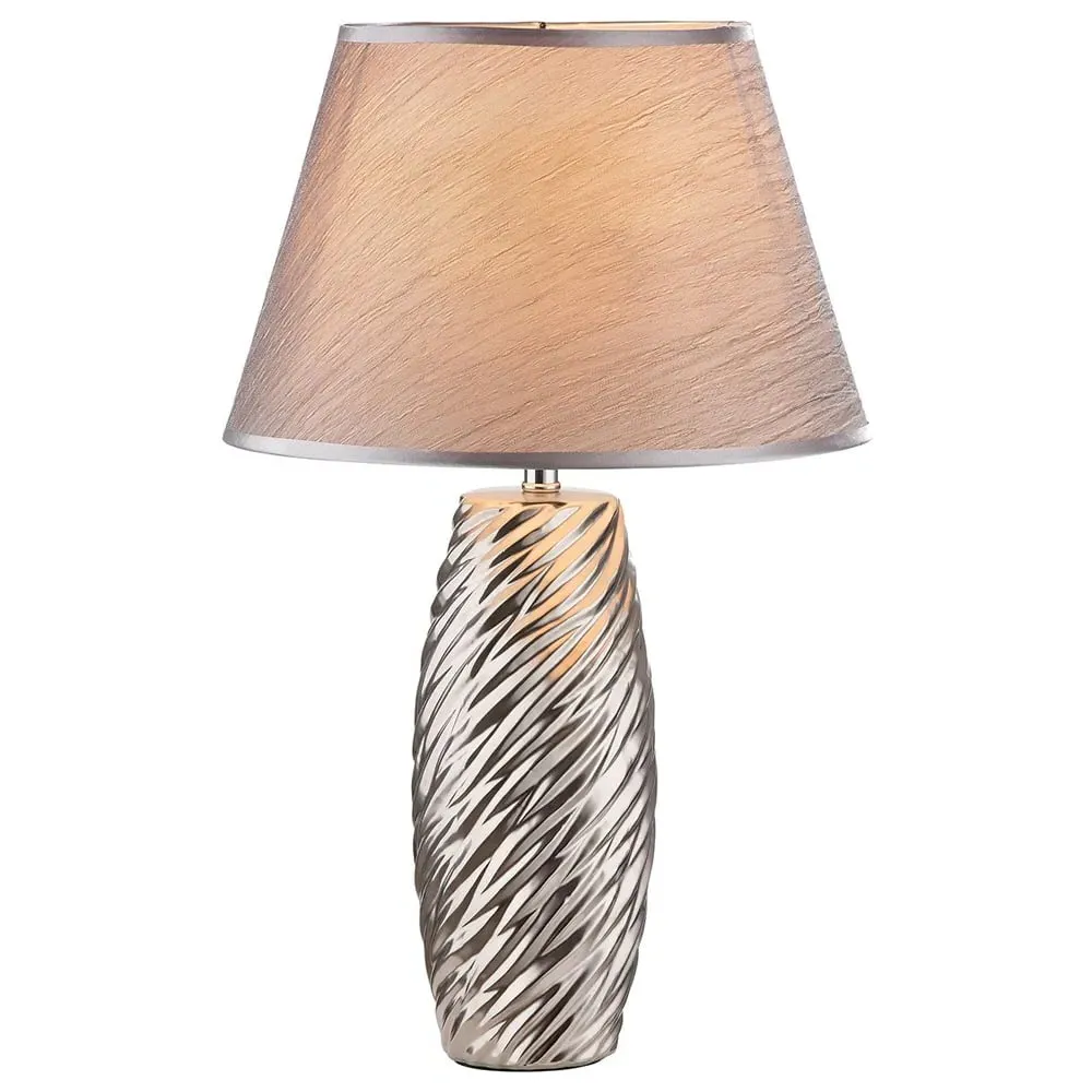 Allston Ceramic Wave Table Lamp - Silver