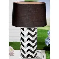 Allston Ceramic Zig Zag Table Lamp - Black, White