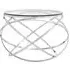 Allston Clear Glass End Table with Hoops - Silver