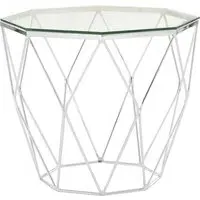 Allston Clear Glass Polygonal End Table - Chrome