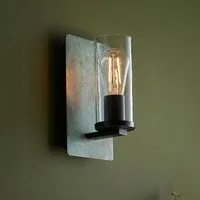 Allston Clear Glass Wall Light - Verdigris Bronze, Metal alternate view