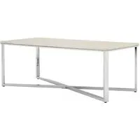 Allston Coffee Table with Chrome Frame - White, Faux Marble