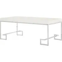 Allston Coffee Table with Chrome Frame - White, High Gloss