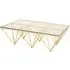 Allston Coffee Table with Prismatic Frame - Gold, Glass