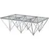 Allston Coffee Table with Prismatic Frame - Silver, Glass