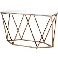 Allston Console Table - White Marble, Champagne Gold