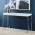 Allston Console Table with Chrome Frame - White, High Gloss