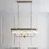 Allston Faceted Glass Linear Pendant Ceiling Light - Brass