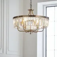 Allston Faceted Glass Pendant Ceiling Light - Brass