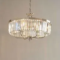 Allston Faceted Glass Pendant Ceiling Light - Nickel