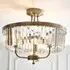 Allston Faceted Glass Semi Flush Ceiling Light - Antique Brass