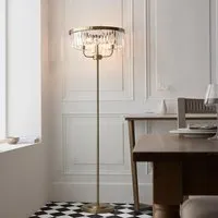 Allston Floor Lamp - Antique Brass, Glass alternate view