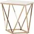 Allston Geometric End Table - White Marble, Rose Gold