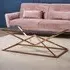 Allston Glass Coffee Table with Corseted Frame - Rose Gold