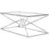 Allston Glass Coffee Table with Corseted Frame - Silver