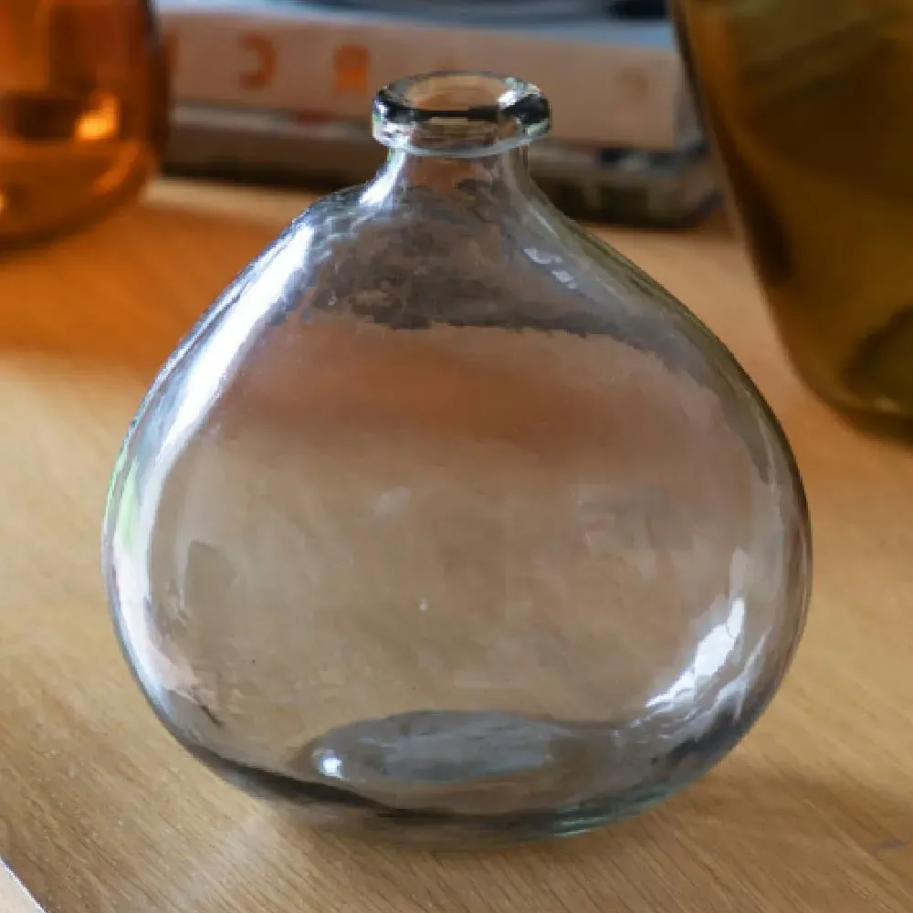 Allston Glass Round Decorative Vase - Smoke image