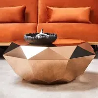 Allston Hexagonal Coffee Table Diamond Cut - Rose Gold, Steel