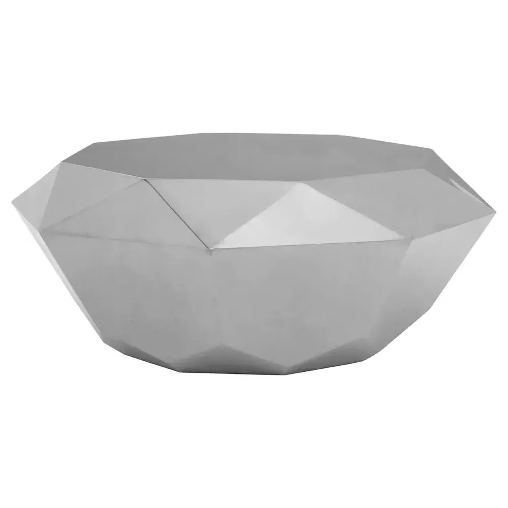 Allston Hexagonal Coffee Table Diamond Cut - Silver, Steel