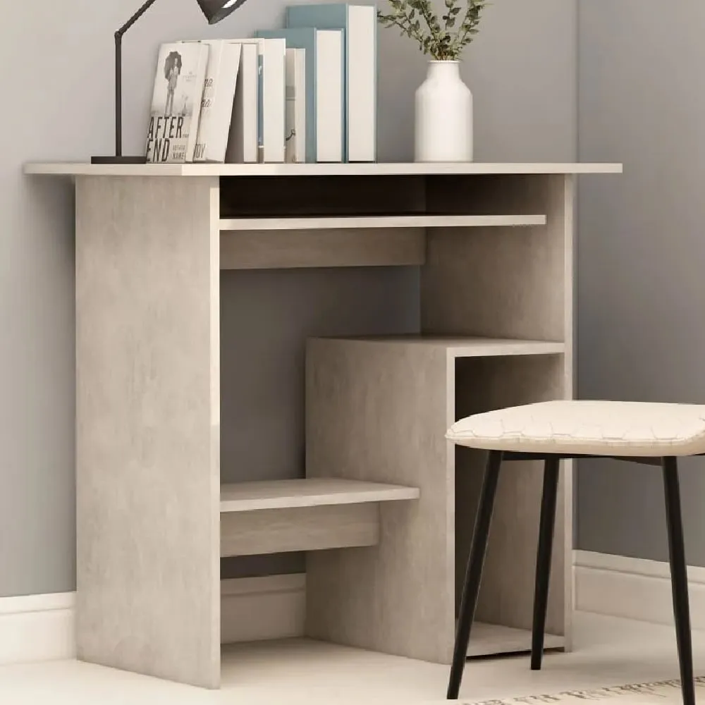 Allston Laptop Desk with 2 Shelves - Grey, Engineered Wood image