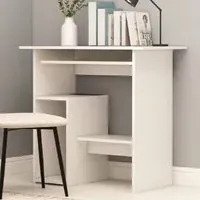 Allston Laptop Desk with 2 Shelves - White, Engineered Wood