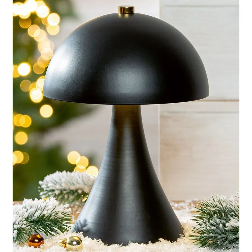 Allston Mushroom LED Table Lamp - Black, Metal image