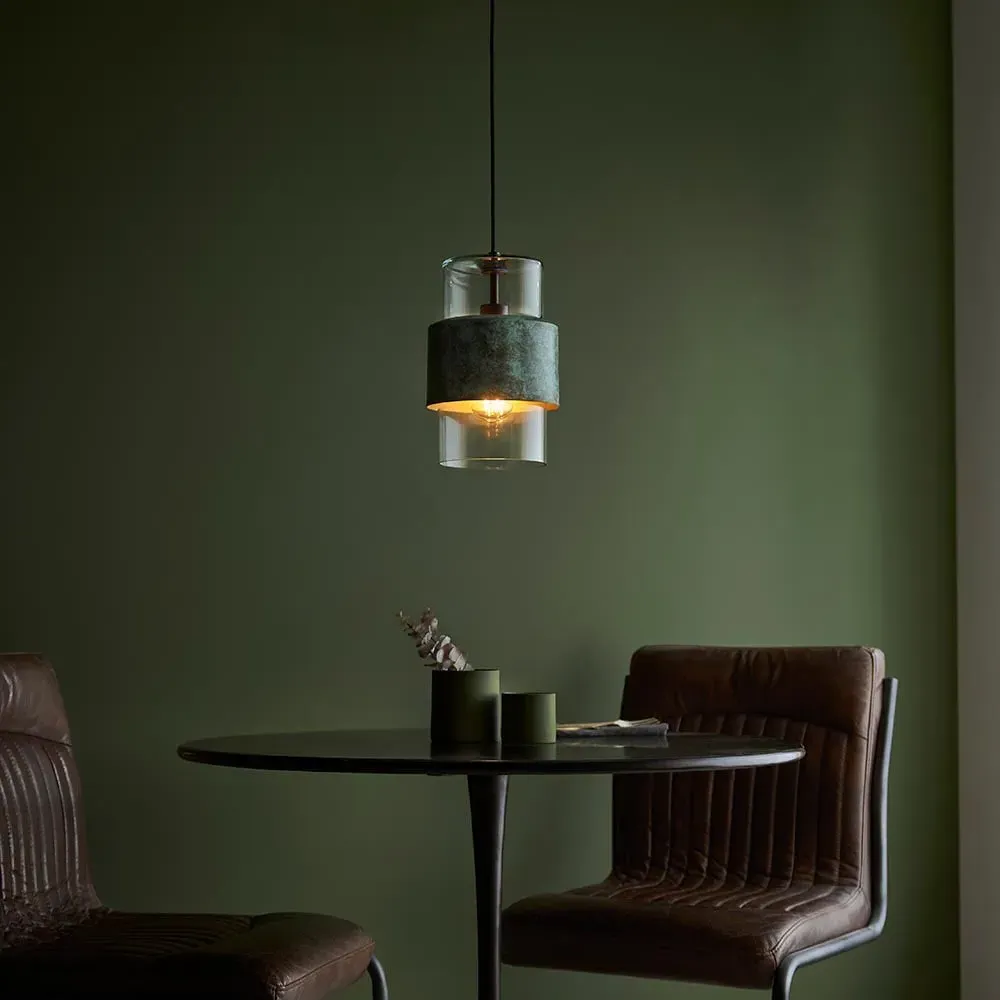 Allston Pendant Ceiling Light - Verdigris Bronze, Glass