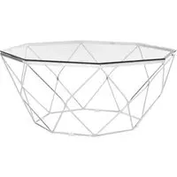 Allston Polygonal Coffee Table - Clear, Chrome