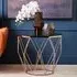 Allston Polygonal End Table - Amber Glass, Rose Gold