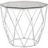 Allston Polygonal End Table with Nickel Frame - Grey Glass