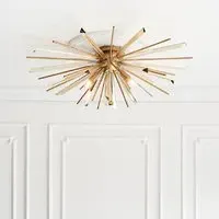 Allston Prism Glass Flush Ceiling Light - Antique Brass