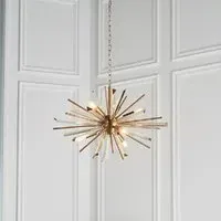 Allston Prism Glass Pendant Ceiling Light - Antique Brass