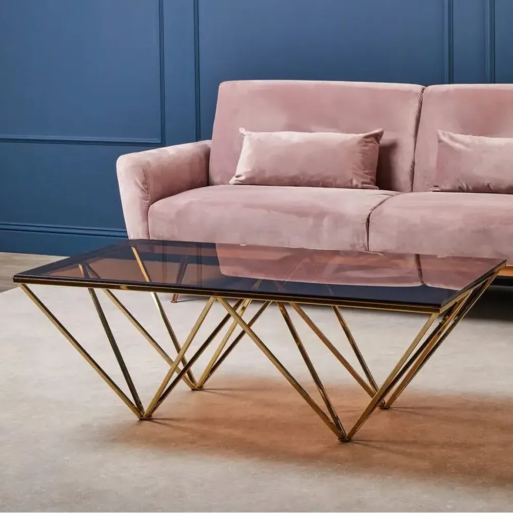 Allston Rectangular Coffee Table - Red, Glass