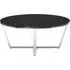 Allston Round Coffee Table with Chrome Frame - Black, Faux Marble