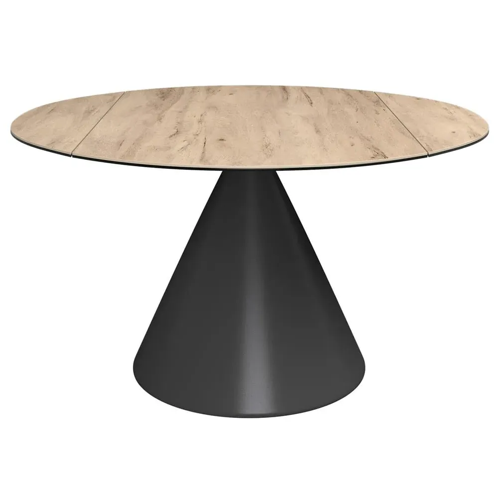 Allston Round Extending Dining Table - Oak Effect, Ceramic