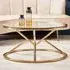 Allston Round Glass Coffee Table with Corseted Frame - Champagne