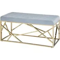 Allston Seating Bench with Angled Frame - Blue, Velvet