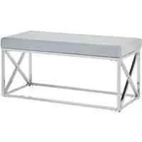 Allston Seating Bench with Cross Frame - Blue, Velvet