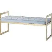 Allston Seating Bench with Steel Frame - Blue, Velvet