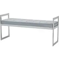 Allston Seating Bench with Steel Frame - Blue, Velvet