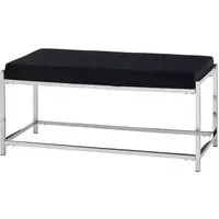 Allston Seating Bench with Straight Frame - Black, Velvet
